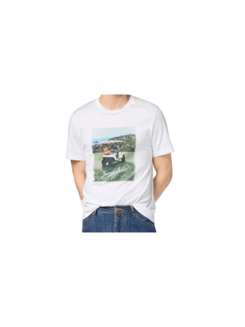 t-shirt uomo bianco stampa cotone JACOB COHEN | 40002GO1M4530L1A00